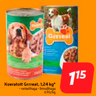 Скидка - Корм для собак Grrreat, 1,24 кг *