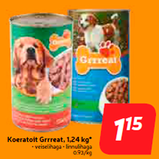 Allahindlus - Koeratoit Grrreat, 1,24 kg*