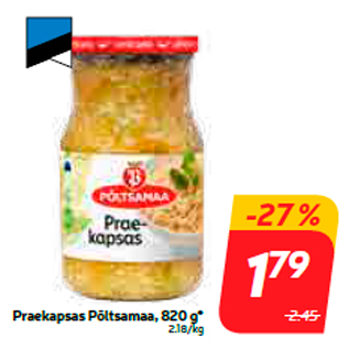 Скидка - Жареная капуста Põltsamaa, 820 г *