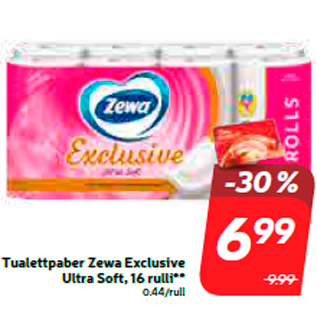 Allahindlus - Tualettpaber Zewa Exclusive Ultra Soft, 16 rulli**