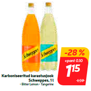 Allahindlus - Karboniseeritud karastusjook Schweppes, 1 l