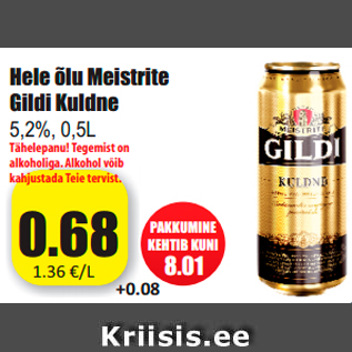 Allahindlus - Hele õlu Meistrite Gildi Kuldne
