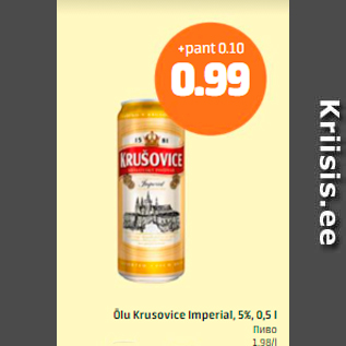 Allahindlus - Õlu Krusovice Imperial