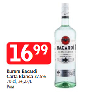 Allahindlus - Rumm Bacardi Carta Blanca 37,5%, 70 cl