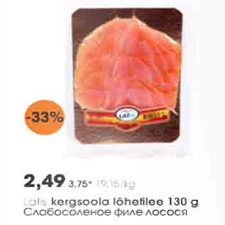 Скидка - Слабосолёное филе лосося