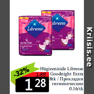 Allahindlus - Hügieeniside Libresse Goodnight Extra 8tk