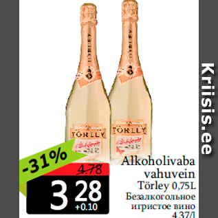 Allahindlus - Alkoholivaba vahuvein Törley 0,75L