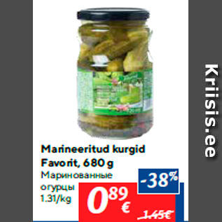 Allahindlus - Marineeritud kurgid Favorit, 680 g