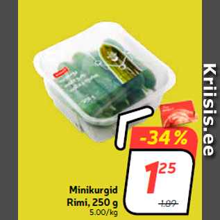 Скидка - Мини огурцы Rimi, 250 г