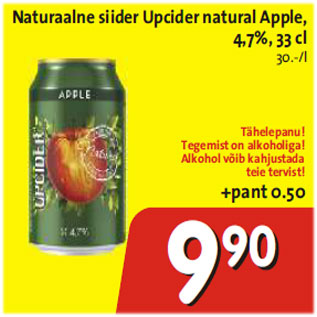Allahindlus - Naturaalne siider Upcider Natural Apple