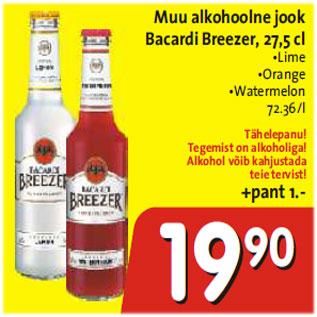 Allahindlus - Muu alkohoolne jook Bacardi Breezer