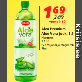 Allahindlus - Aleo Premium Aloe Vera jook, 1,5 l