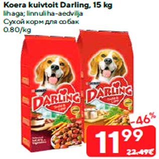 Allahindlus - Koera kuivtoit Darling, 15 kg