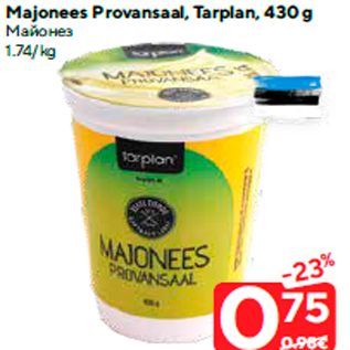 Allahindlus - Majonees Provansaal, Tarplan, 430 g