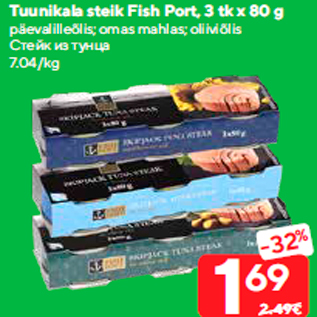 Allahindlus - Tuunikala steik Fish Port, 3 tk x 80 g