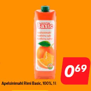 Скидка - Сок апельсиновый Rimi Basic, 100%, 1 л