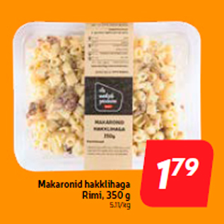 Скидка - Макароны с мясным фаршем Rimi, 350 г