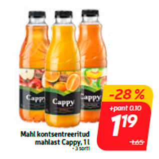 Allahindlus - Mahl kontsentreeritud mahlast Cappy, 1 l