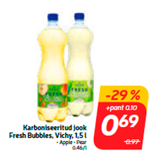 Скидка - Газированный напиток Fresh Bubbles, Vichy, 1,5 л