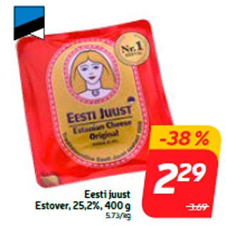 Скидка - Эстонский сыр Estover, 25,2%, 400 г