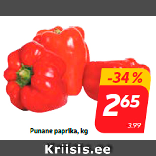 Allahindlus - Punane paprika, kg