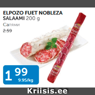 Allahindlus - ELPOZO FUET NOBLEZA SALAAMI 200 g