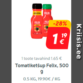 Скидка - Томатный кетчуп Felix, 500 г