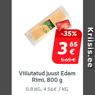 Скидка - Нарезанный сыр Edam Rimi, 800 г