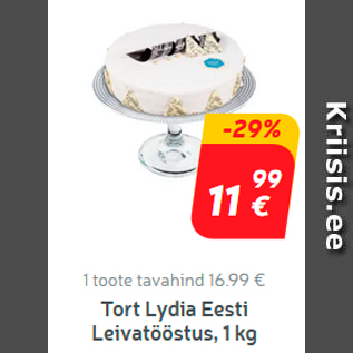 Allahindlus - Tort Lydia Eesti Leivatööstus, 1 kg