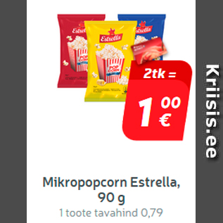 Скидка - Микро попкорн Estrella, 90 г
