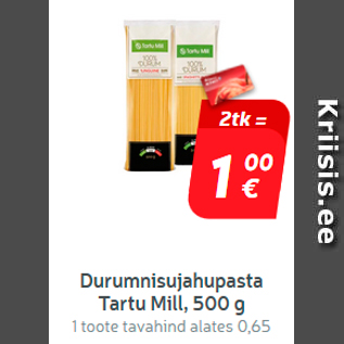 Скидка - Паста из твердых сортов муки Tartu Mill, 500 г