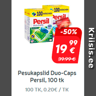 Allahindlus - Pesukapslid Duo-Caps, Persil, 100 tk