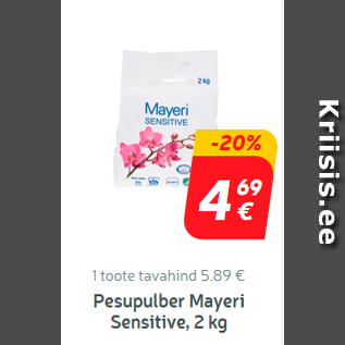 Allahindlus - Pesupulber Mayeri Sensitive, 2 kg