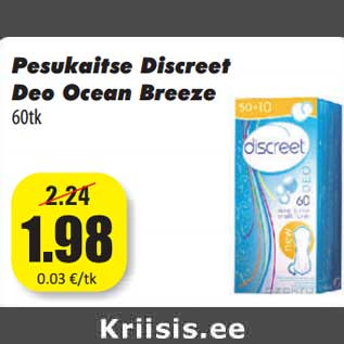 Allahindlus - Pesukaitse Discreet Deo Ocean Breeze