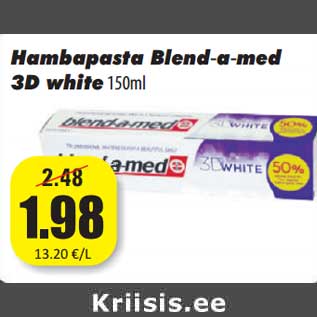 Allahindlus - Hambapasta Blend-a-med 3D white