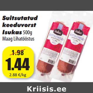 Allahindlus - Suitsutatud keeduvorst Isukas