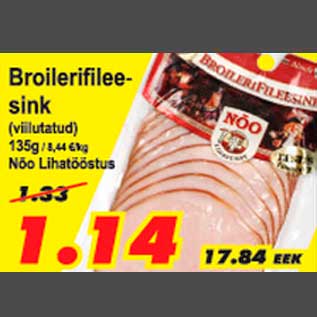 Allahindlus - Broilerifilee sink Nõo Lihatööstus