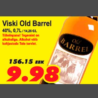 Allahindlus - Viski Old Barrel