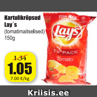 Allahindlus - Kartulikrõpsud Lay´s