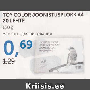 Allahindlus - TOY COLOR JOONISTUSPLOKK A4 20 LEHTE 120 g