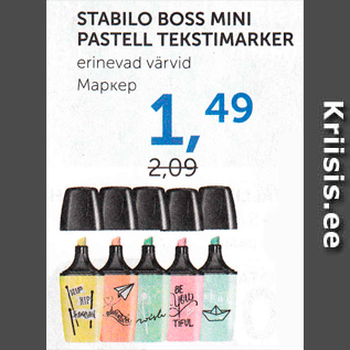 Allahindlus - STABILO BOSS MINI PASTELLE TEKSTIMARKER