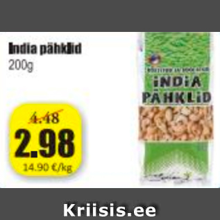Allahindlus - India pähklid 200 g