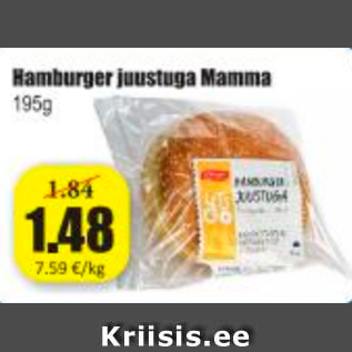 Allahindlus - Hamburger juustuga Mamma 195 g