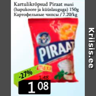 Allahindlus - Kartulikrõpsud Piraat maxi