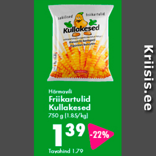 Allahindlus - Härmavili Friikartulid Kullakesed 750 g