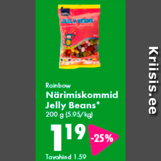 Allahindlus - Rainbow Närimiskommid Jelly Beans* 200 g