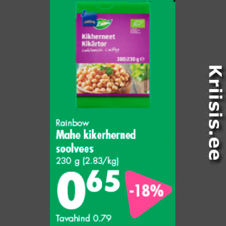 Allahindlus - Rainbow Mahe kikerherned soolvees 230 g