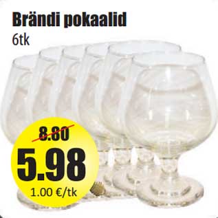 Allahindlus - Brändi pokaalid 6tk