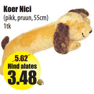 Allahindlus - Koer Nici (pikk, pruun, 55cm) 1tk