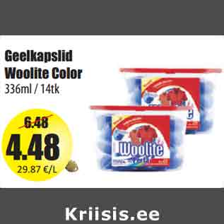 Allahindlus - Geelkapslid Woolite Color 336ml / 14tk